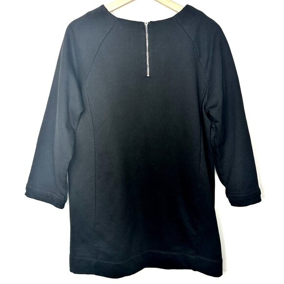 Long Tall Sally Womens Sweater Long Sleeve 1/4 Zip Pullover Black Size Medium - Picture 2 of 16